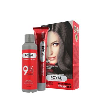 کیت رنگ مو بلوند دودی متوسط رویال کد 7.1