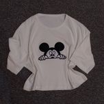 کراپ تیشرت گلدوزی شده میکی موس