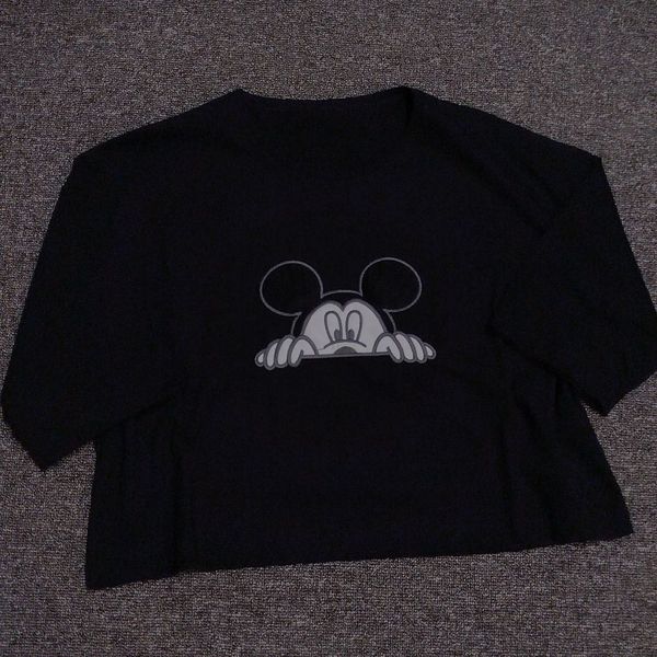 کراپ تیشرت گلدوزی شده میکی موس