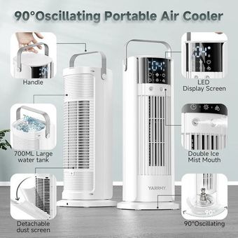 کولر قابل حمل مدل F20 با نوسان 90 درجه و رطوبت‌ساز