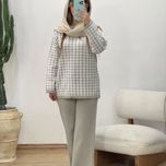 ست بافت بلوز و شلوار پیچک پینترستی