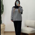 ست بافت بلوز و شلوار پیچک پینترستی