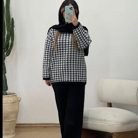 ست بافت بلوز و شلوار پیچک پینترستی