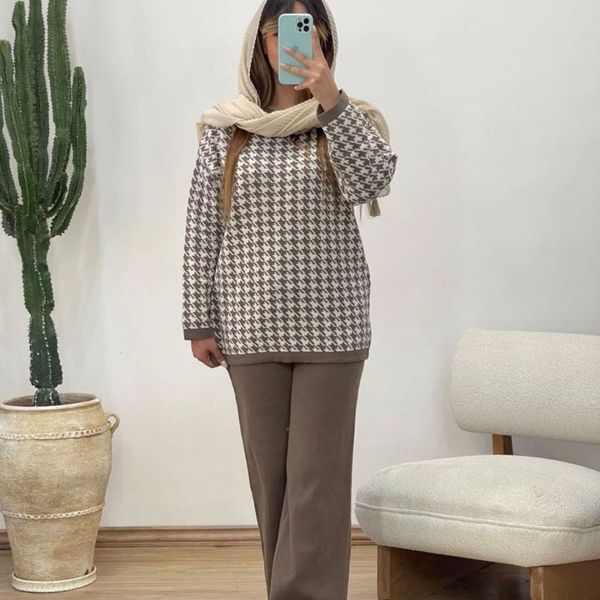 ست بافت بلوز و شلوار پیچک پینترستی