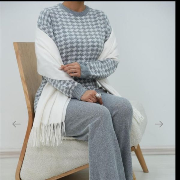 ست بافت بلوز و شلوار پیچک پینترستی