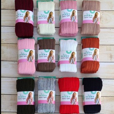 جوراب شلواری بچگانه عمده12عدد شلواری دخترانه عمده چهار سایز 2 سال تا 9 سال