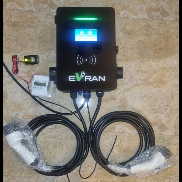 شارژر دیواری 14کیلووات همراه دو کانکتور TYPE2 و GB/T