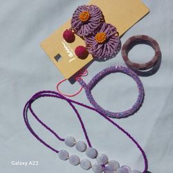 ست گوشواره بندموبایل وبند عینک