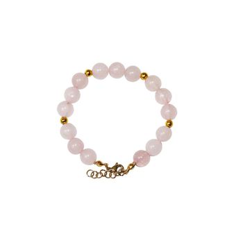 دستبند سنگ کوارتز صورتی