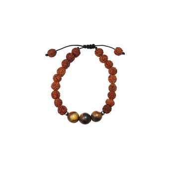 دستبند سنگ چشم ببر و رودراکشا