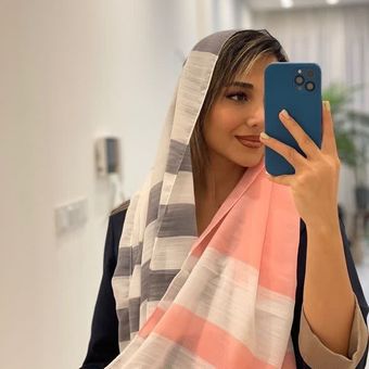 شال نخ لنین طرحدار قواره  200/75 مدل arad7540