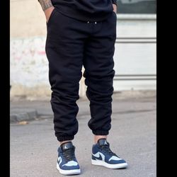 شلوار جاگر دورس سه نخ پنبه اعلا رنگ مشکی / اورجینال دیلم