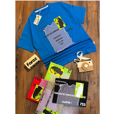 تیشرت تک پسرانه قواره دار سایز 60/65 پنج رنگ ترند سال