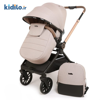 کالسکه کیدیلو مدل d900 دسته دوطرفه و چهار چرخ 360 درجه - ضمانت اصالت کالا 💯 - رنگ کرم