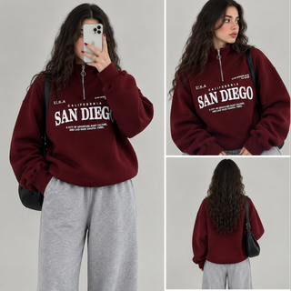 دورس نیم زیپ SAN DIEGO رنگ چری🍒