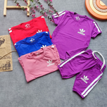 ست تیشرت شلوارک اسپرت بچگانه پسرانه دخترانه طرح آدیداس سایزبندی 40 تا 55 دارای 4 رنگ ترند سال