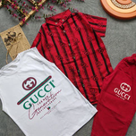 ست سه تیکه پیراهن شلوارک کتان پسرانه سایز 40 تا 55