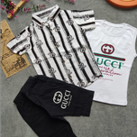 ست سه تیکه پیراهن شلوارک کتان پسرانه سایز 40 تا 55