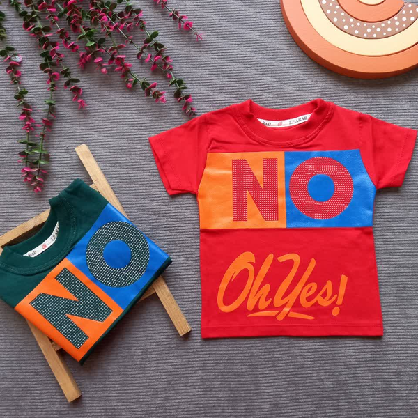 تیشرت تک پسرانه نگین کاری شده سایز 35 تا 60