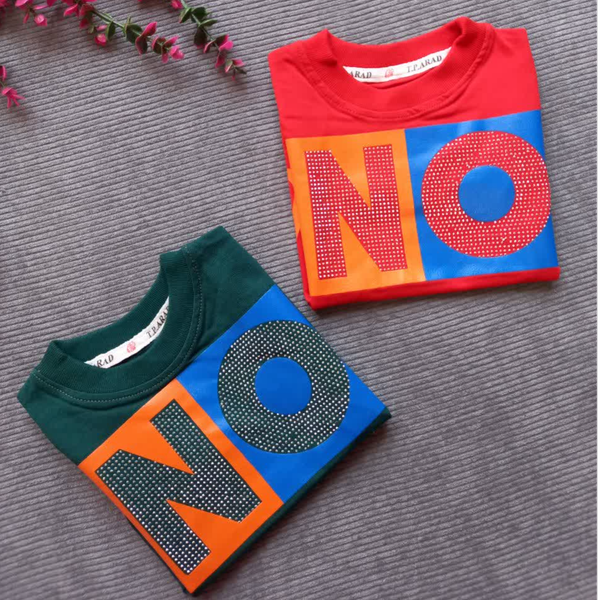 تیشرت تک پسرانه نگین کاری شده سایز 35 تا 60