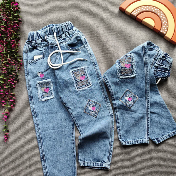 شلوار لی دخترانه شلوار جین دخترانه سایز 55 تا 80