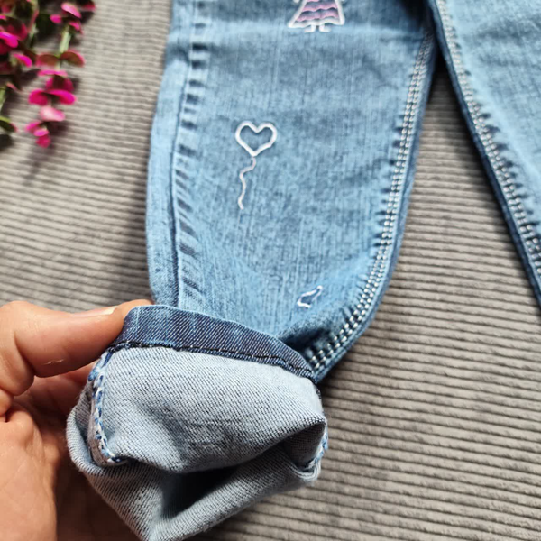 شلوار لی دخترانه شلوار جین دخترانه تمام کش سایز 50 تا 75