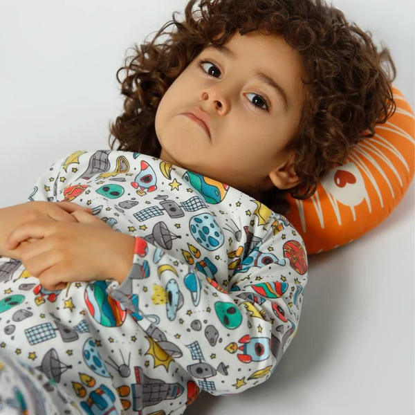 ست بلوز شلوار راحتی پسرانه طرح فضانورد سایزبندی 55 تا 80