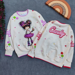 بلوز تک دخترانه طرح کاپ کیک سایز 40 تا 55