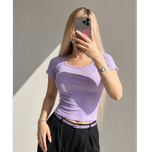 کراپ تیشرت ژور یقه خشتی