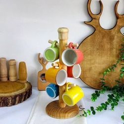 استند چوبی فنجان