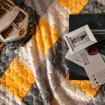 پتو دونفره طرح خشتی قلبی برجسته تراکم بالا