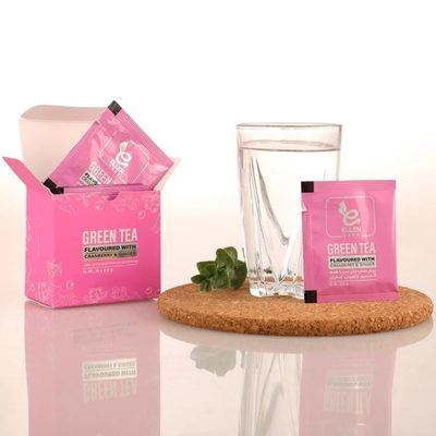 پودر عصاره چای سبز با طعم کرنبری ، زنجبیل بسته 15 عددی