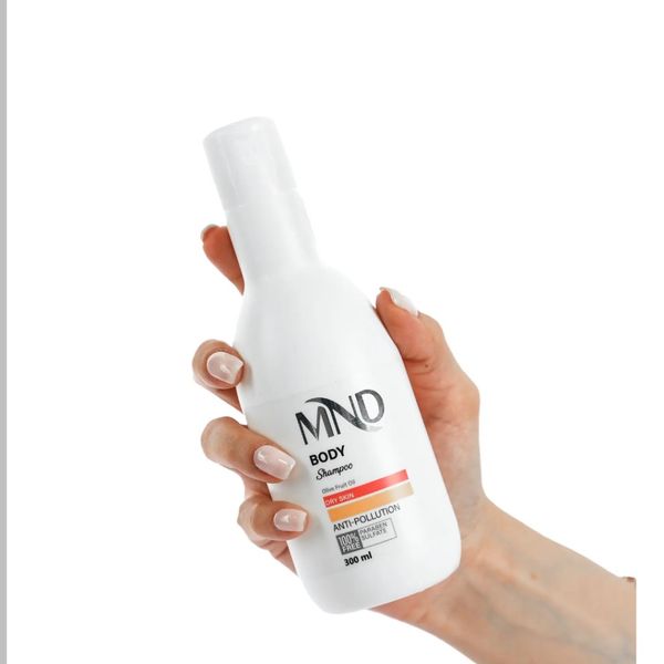 شامپو بدن ام ان دی حاوی روغن زیتون مناسب پوست خشک