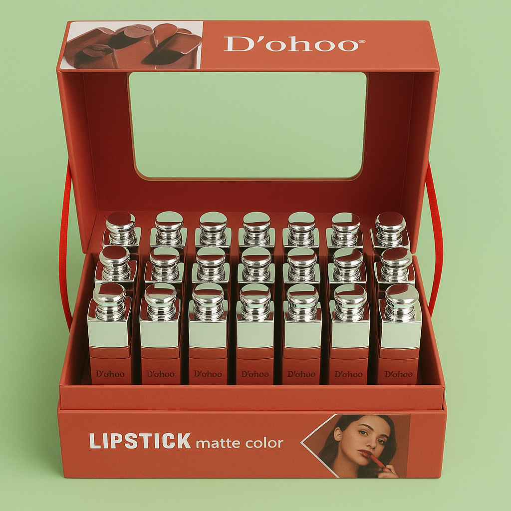 رژلب جامد مات رنگبندی نود طرح دیور برند drohoo دوپ دیور