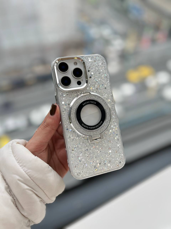 قاب گوشی آیفون گلیتر مگسیف استند شو🌌
