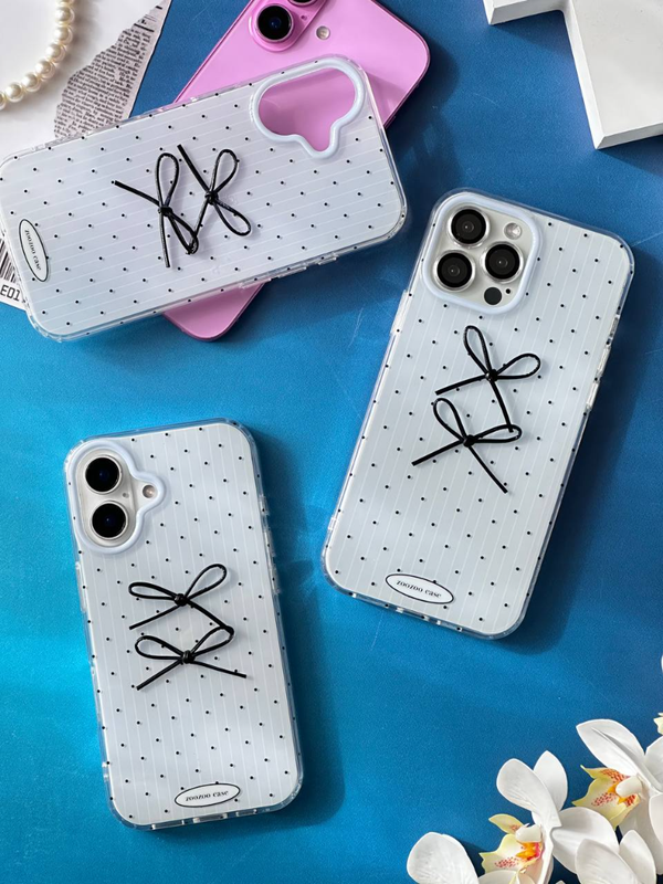 قاب گوشی آیفون پاپیون برجسته خالدار🎀