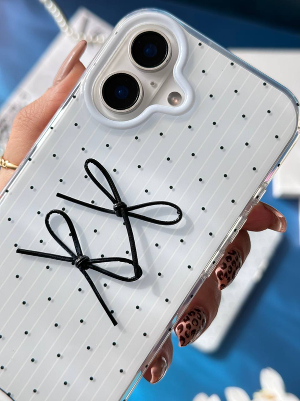 قاب گوشی آیفون پاپیون برجسته خالدار🎀