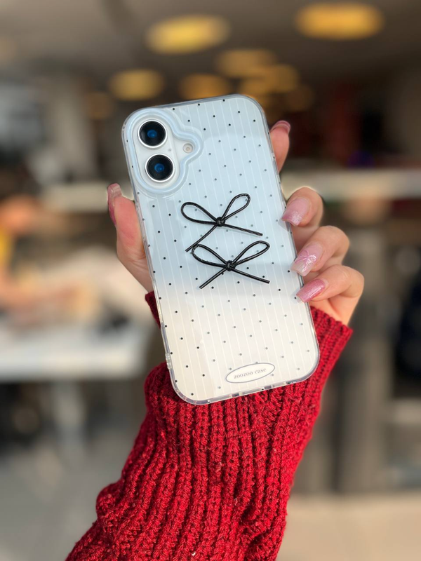 قاب گوشی آیفون پاپیون برجسته خالدار🎀