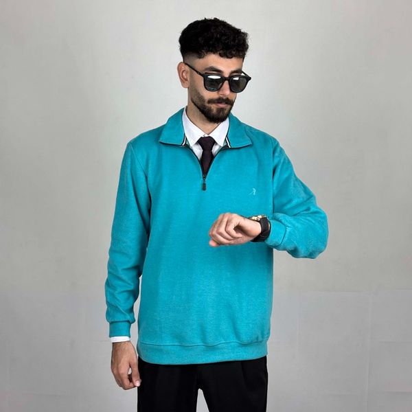 سلانیک نیم زیپ فیروزه ای