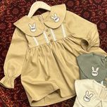 سارافون دخترانه کتان گلدوزی 2 تا 6 سال