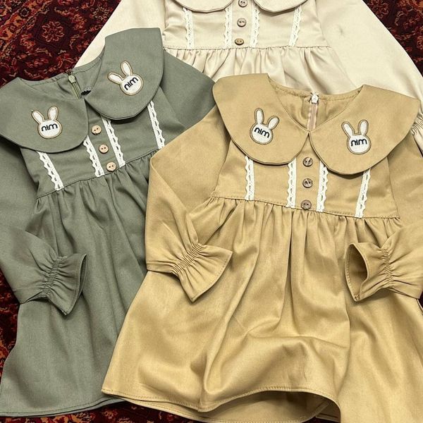 سارافون دخترانه کتان گلدوزی 2 تا 6 سال