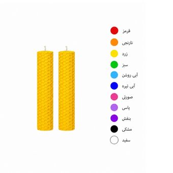 شمع موم عسل طبیعی 14 سانتی متری بسته 2 عددی