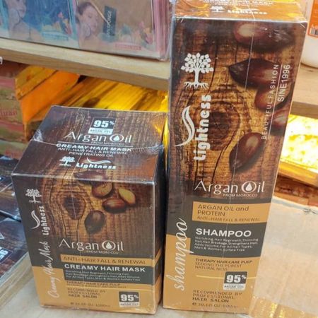 شامپو مو لایتنس مدل آرگان حجم 900 میلی‌لیتر به همراه ماسک مو حجم 1000 میلی‌لیتر