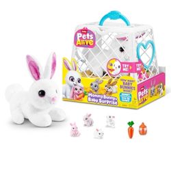 عروسک سوپرایزی مامان خرگوش و بچه هاش با قفس و اکسسوری و صدا دار Pet Alive برند Zuru کد 9554