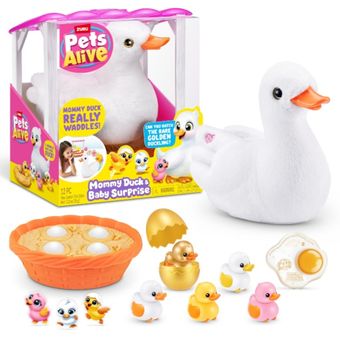 عروسک سوپرایزی مامان  اردک و جوجه اردک هاش صدا دار با وسایل اضافه  Pet Alive برند Zuru کد 9548