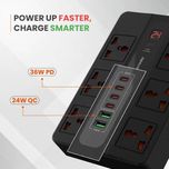 چندراهی برق و هاب شارژر هوشمند Porodo مدل Multi-Port Super Hub