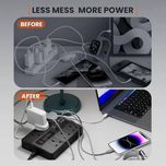چندراهی برق و هاب شارژر هوشمند Porodo مدل Multi-Port Super Hub