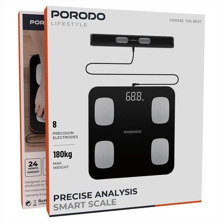ترازو و آنالیزور هوشمند بدن Porodo مدل PDLFST089BK