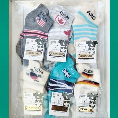 جوراب نوزادی عمده 12جفتی سوپر پنبه اعلاپنجه گیری شده