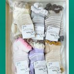 جوراب نوزادی عمده 12جفتی سوپر پنبه اعلاپنجه گیری شده